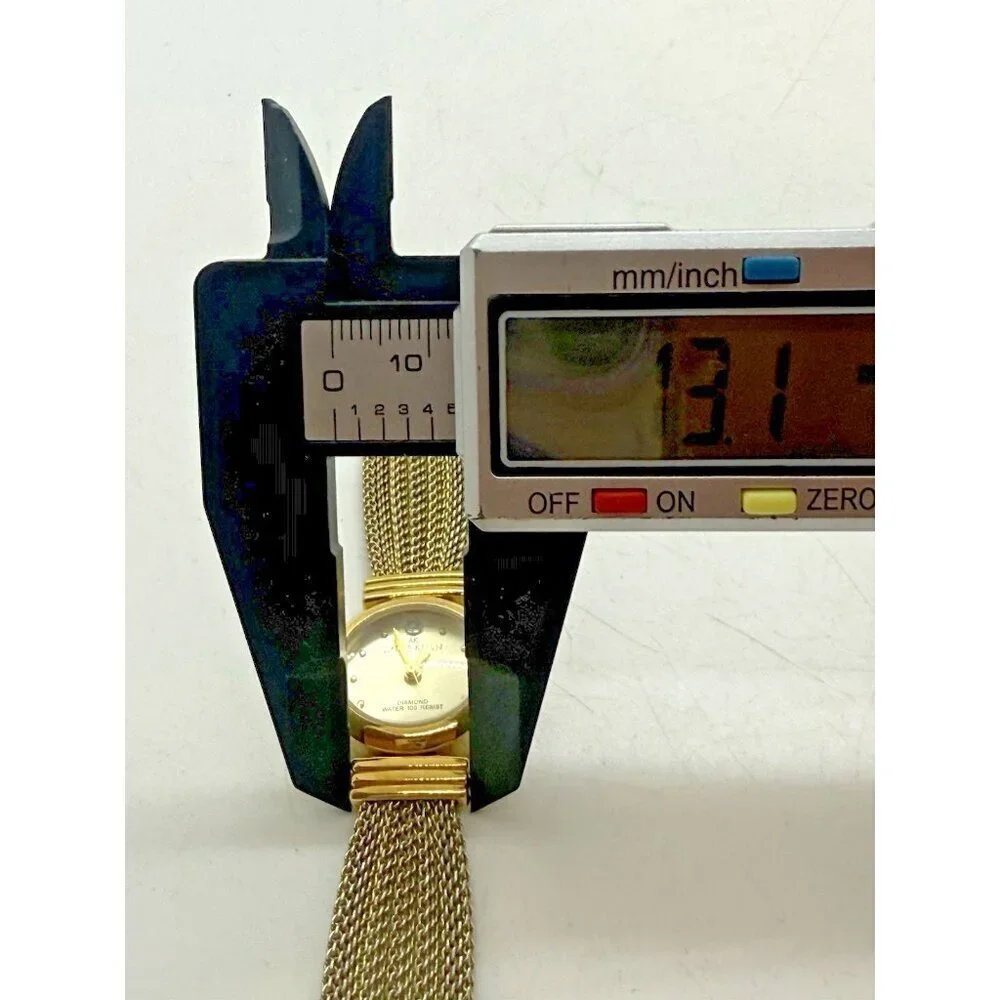 Anne Klein Quartz 10/5360 Diamond Women's Watch Mesh Bracelet Gold Tone WR 100FT